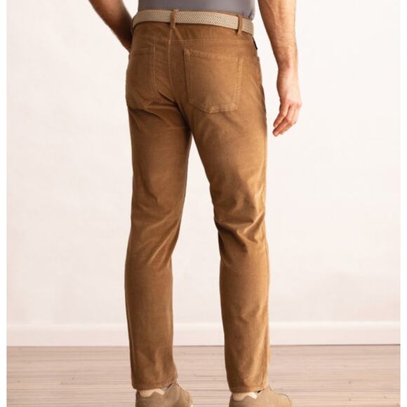 DUNNING Seabury Corduroy Performance Pants Bronze Tan Brown 38 x 30 - Picture 2 of 9